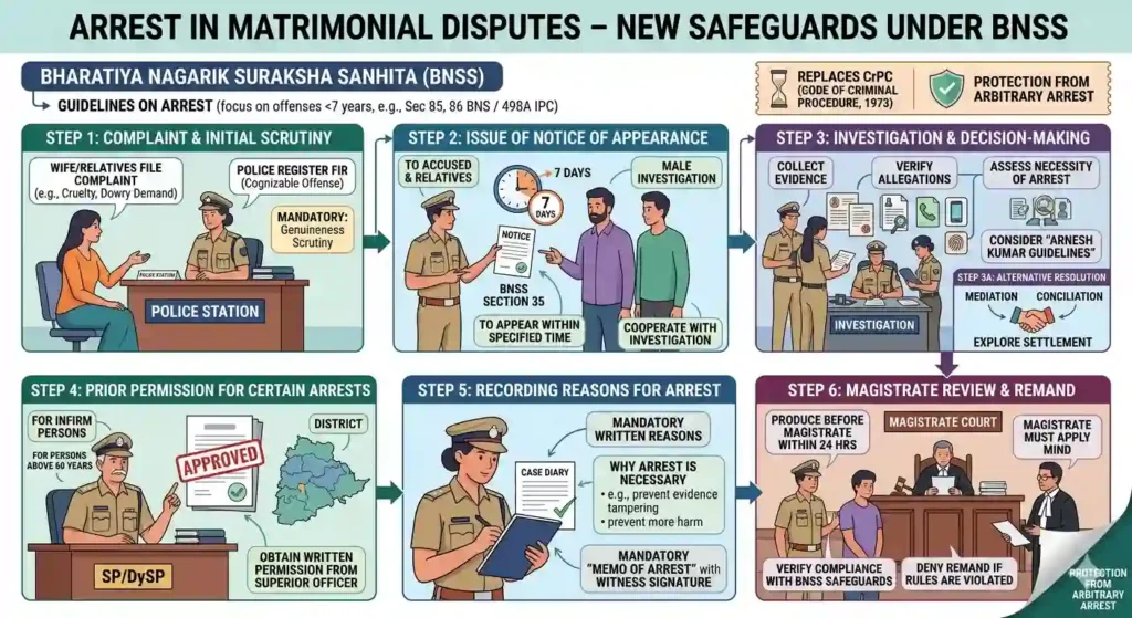 Arrest in Matrimonial Disputes – New Safeguards Under BNSS