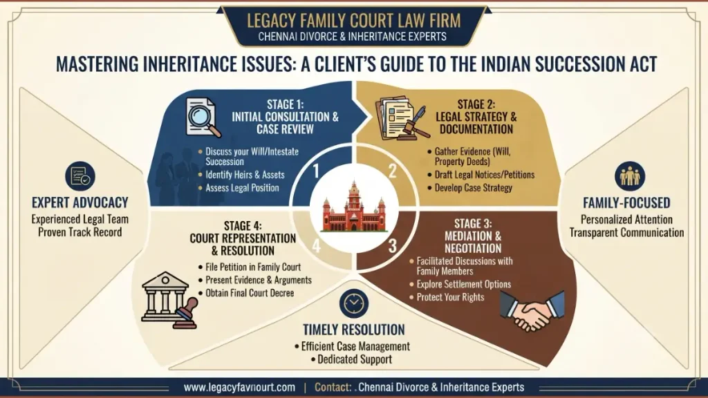 Resolve Inheritance Issues Under the Indian Succession Act -infographic image