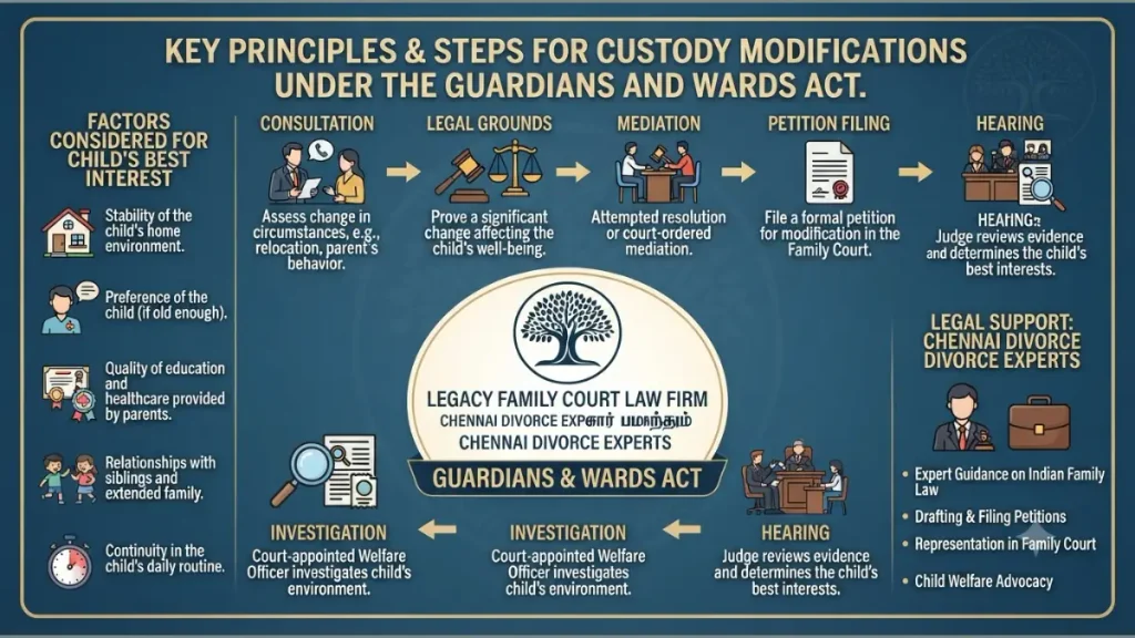 Legal Support for Custody Modifications Under the Guardians and Wards Act - infographic image